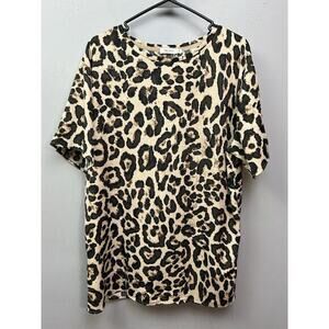 Vera & Lucy Animal Print Oversized Shirt Dress‎ Womens Small Lightweight Boxy